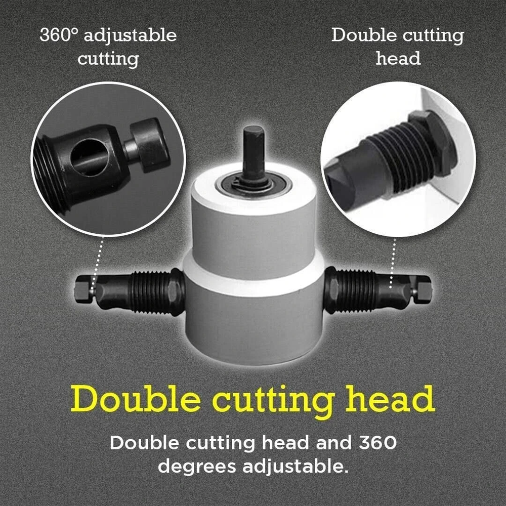 Double Head Sheet Metal Nibbler with Drill Attachment 1