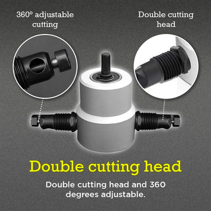 Double Head Sheet Metal Nibbler with Drill Attachment 1