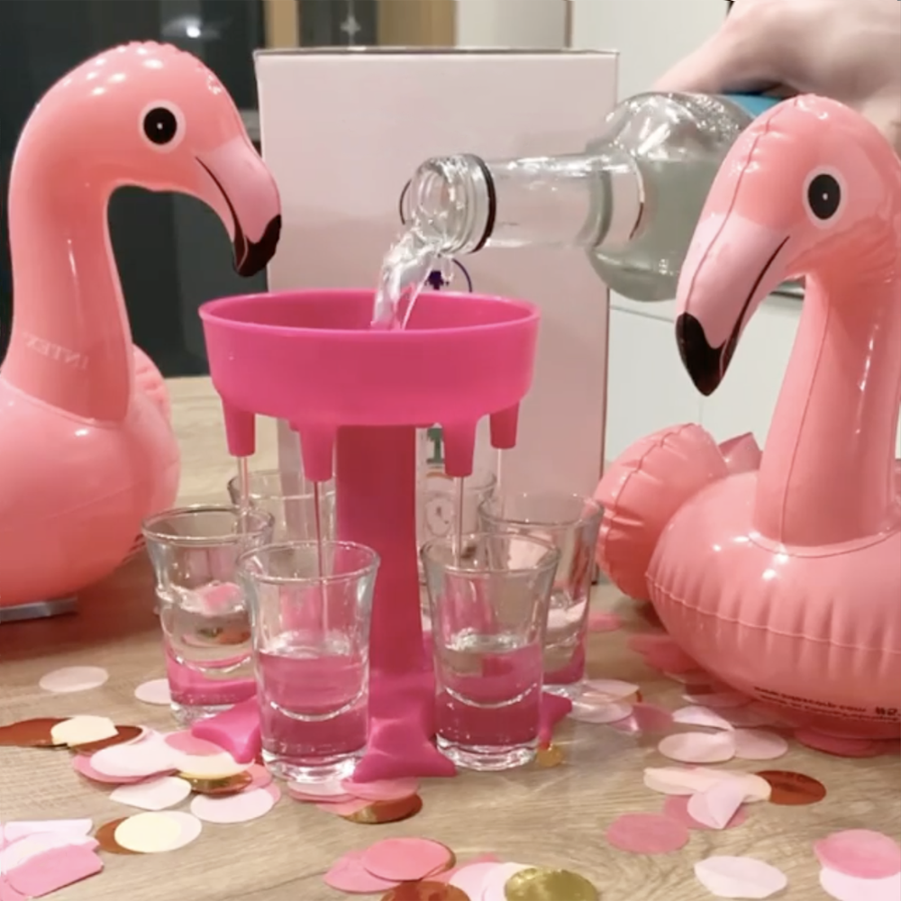 6 Shot Glass Dispenser And Holder Carrier Caddy Liquor Dispenserpink