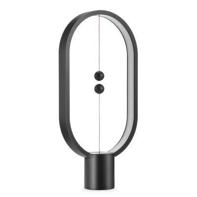 Original "Balance" Wood Magnetic LED Oval Table Lamp Black