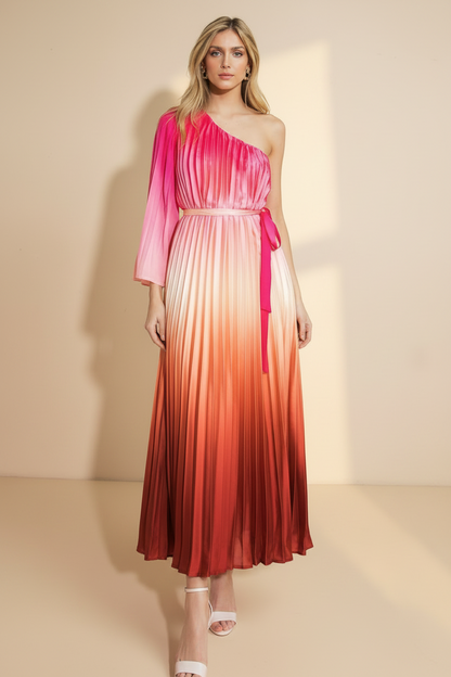 SUNRISE GLOW OMBRE MIDI DRESS