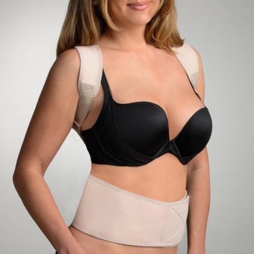 Discreet back support brace for work and travel