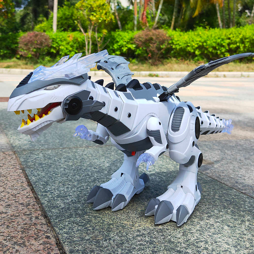 Realistic walking dragon dinosaur toy with lights and sounds