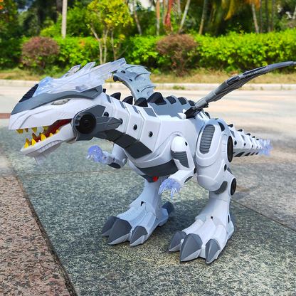 Realistic walking dragon dinosaur toy with lights and sounds