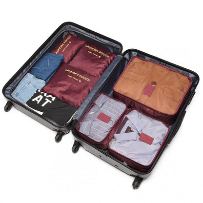 Travel Packing Organizer SetBurgundy