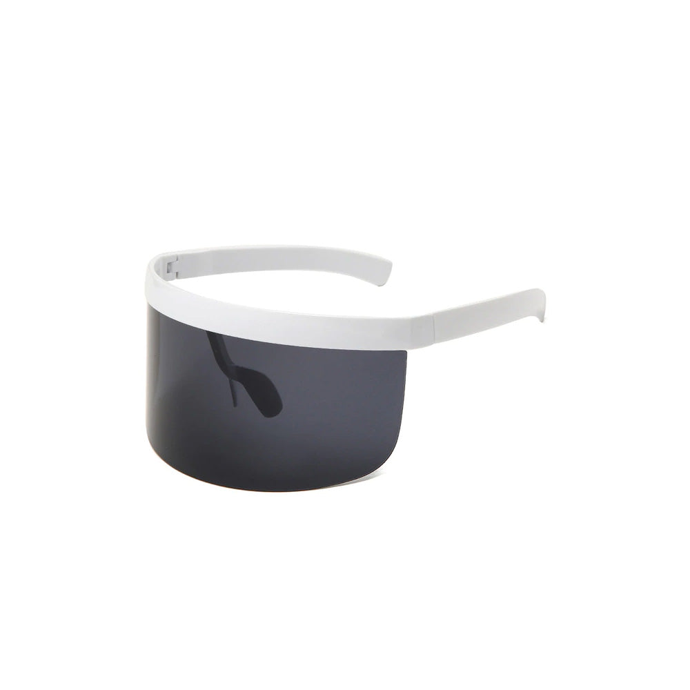 Futuristic Shield Visor Sunglasses White & black