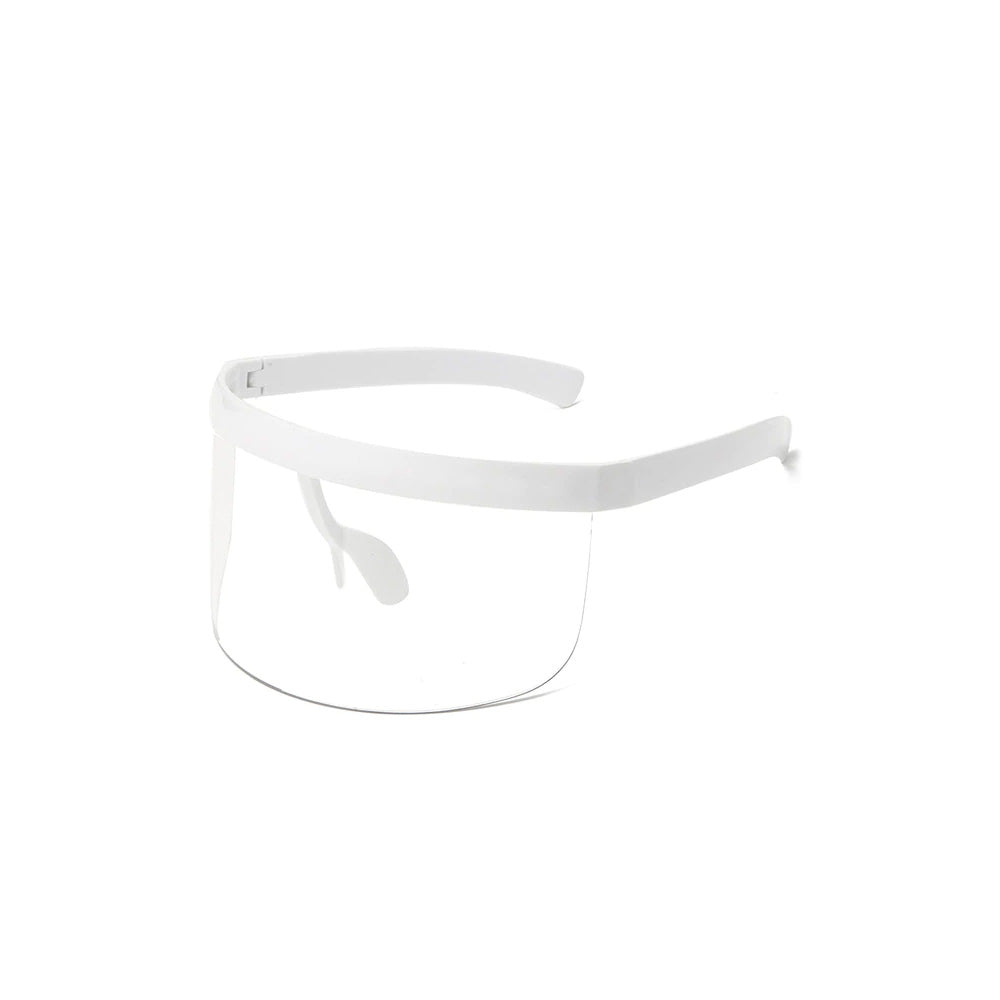 Futuristic Shield Visor Sunglasses white & clear