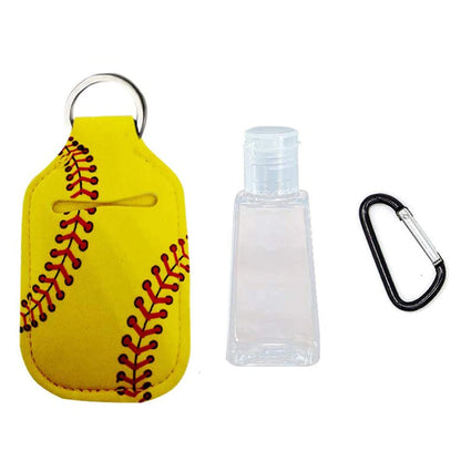 Compact hand sanitizer keychain for travel and outdoor activities
