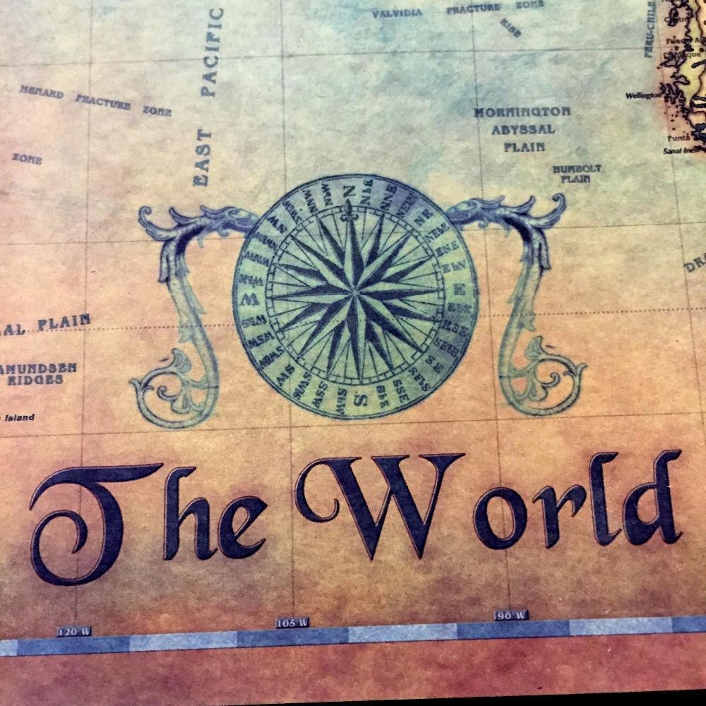 Vintage Nautical World Map Poster 1