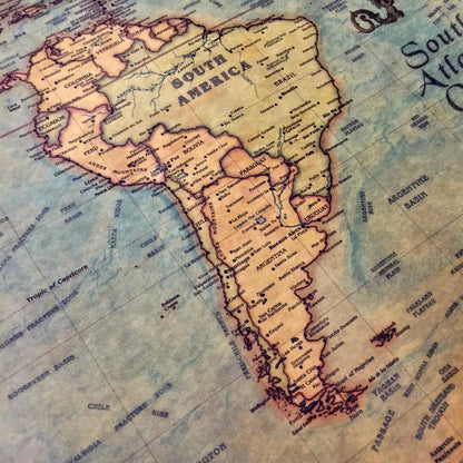 Vintage Nautical World Map Poster 3
