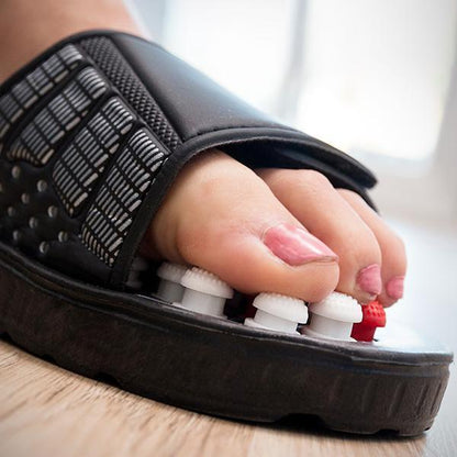 Therapeutic acupuncture foot massager slippers