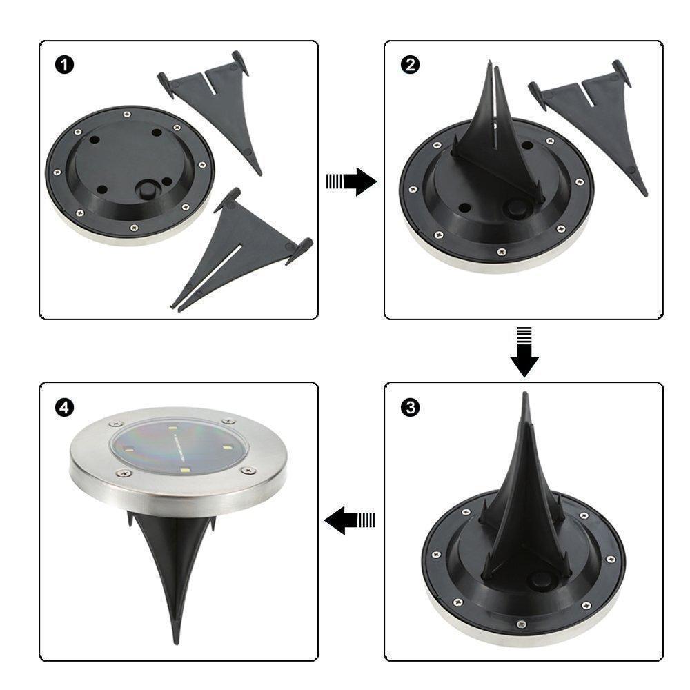 LED Solar Powered InGround Lights  Solar Pathway Lights 6