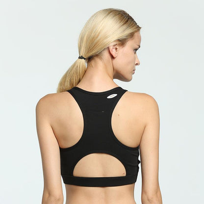 Secure phone pocket sports bra for active women