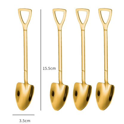 fOVJ4pcsSetStainlessSteelShovelPointSpoonsCoffeeTeaSpoonIceCreamDessertTipScoopsCutle