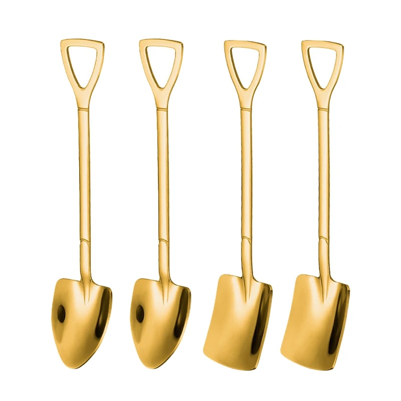 m2ma4pcsSetStainlessSteelShovelPointSpoonsCoffeeTeaSpoonIceCreamDessertTipScoopsCutle