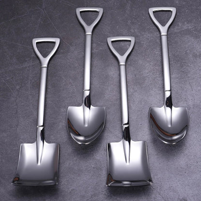 OT0t4pcsSetStainlessSteelShovelPointSpoonsCoffeeTeaSpoonIceCreamDessertTipScoopsCutle