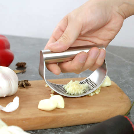 Stainless Steel Garlic Press Rocker – Premium Garlic Mincer & Chopper
