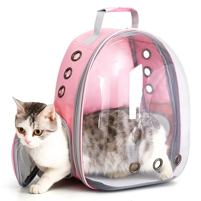 5V07CatPetCarrierBackpackTransparentCapsuleBubblePetBackpackSmallAnimalPuppyKittyBirdB