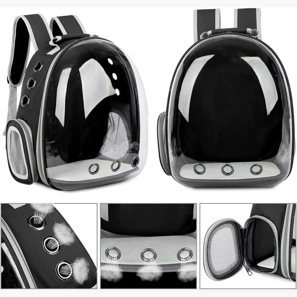 K6AcCatPetCarrierBackpackTransparentCapsuleBubblePetBackpackSmallAnimalPuppyKittyBirdB
