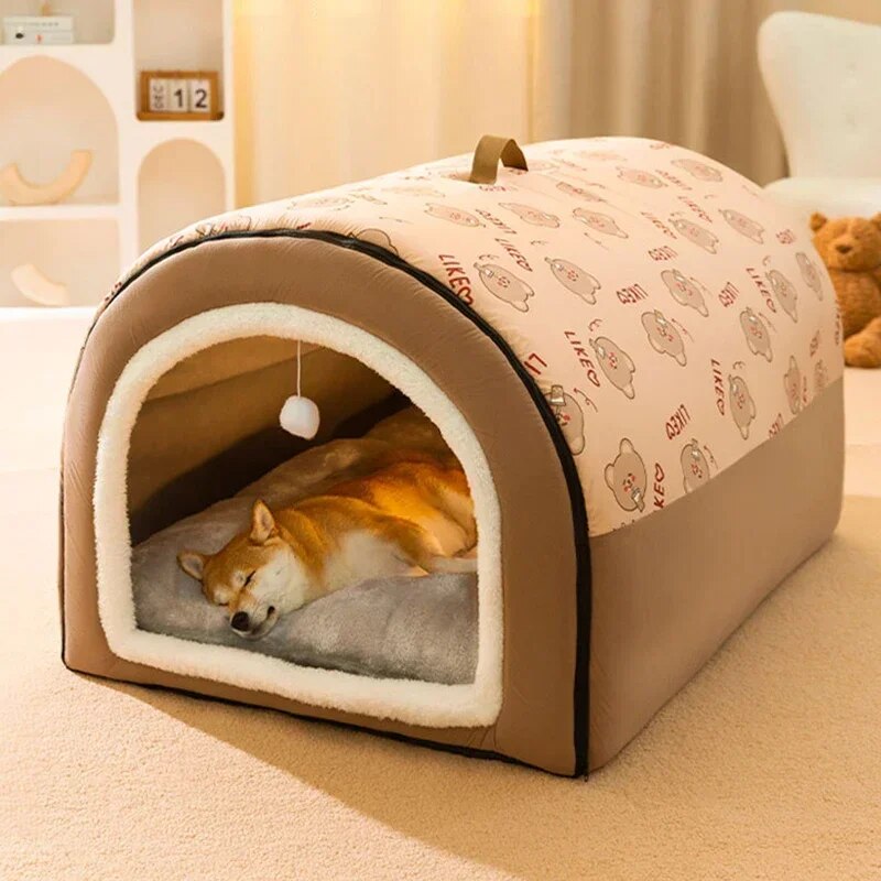 Warm Winter Dog House Mat | Detachable Washable Bed for Medium-Large Dogs