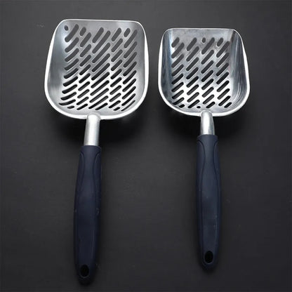 Large Metal Cat Litter Scoop: Long Handle & Deep Shovel Pet Cleaning Tool