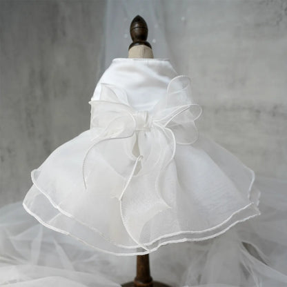 Luxury Dog Wedding Dress for Small Dogs - Pet Prom Party Princess Costume in White