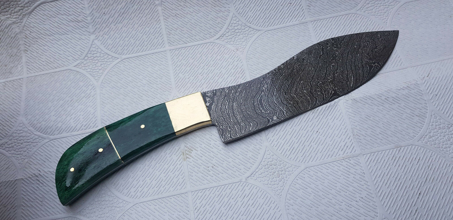 Custom Hand Made Moqen's Damscus Steel Kitchen knife Fixed Blade Knife,