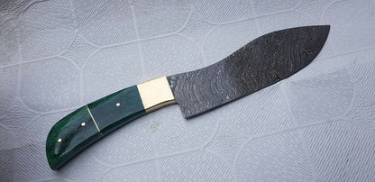 Custom Hand Made Moqen's Damscus Steel Kitchen knife Fixed Blade Knife,