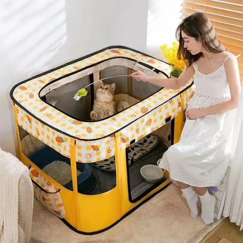 Portable Pet Playpen: Collapsible Kennel for Indoor/Outdoor