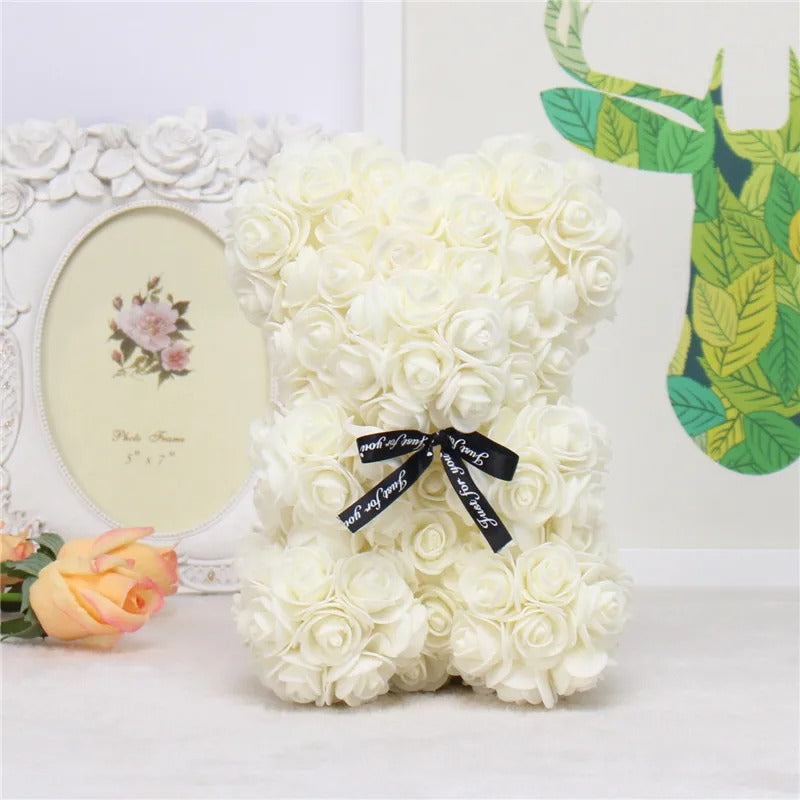 forever Ivory rose teddy bear