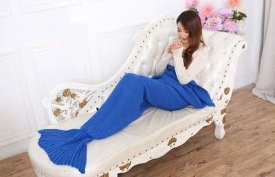 Handmade Mermaid Snuggle Blanket for Kids & Adults Blue