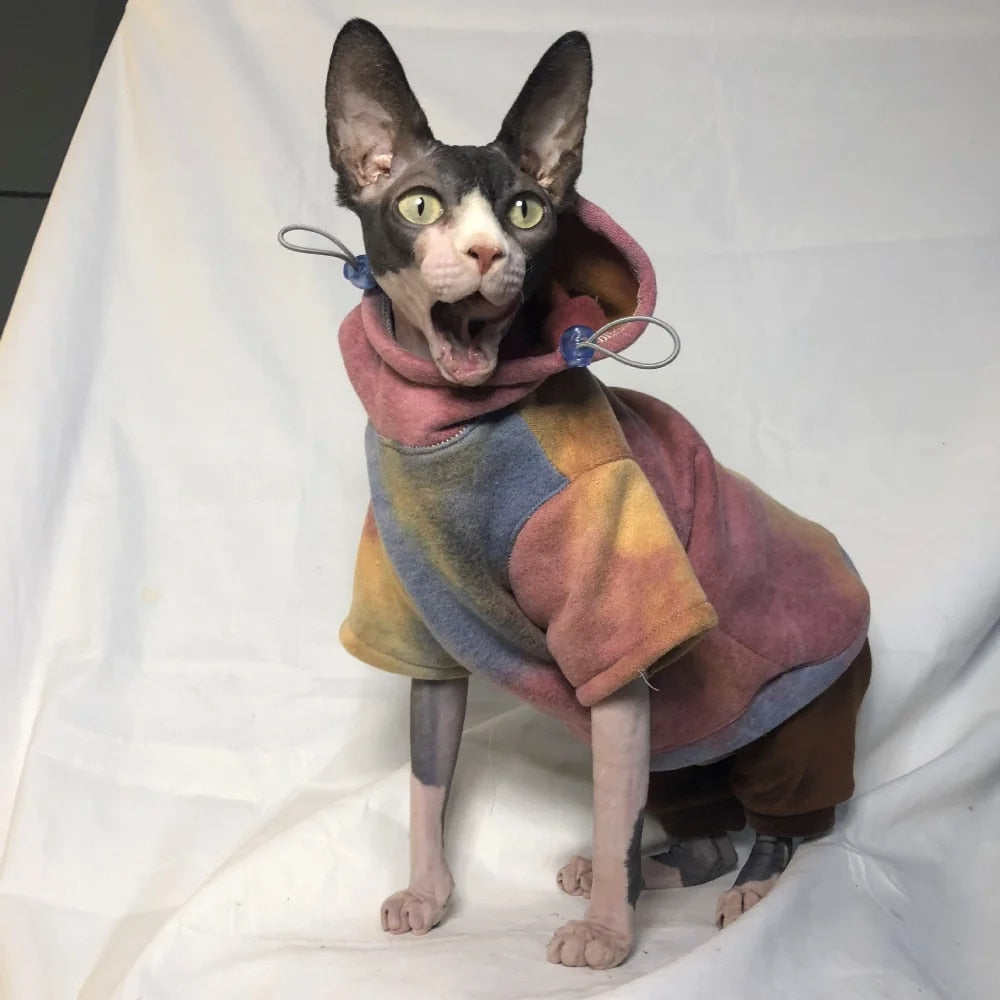 Sphynx Cat & Dog Hoodie: Luxury Autumn/Winter Fashion for Hairless Pets