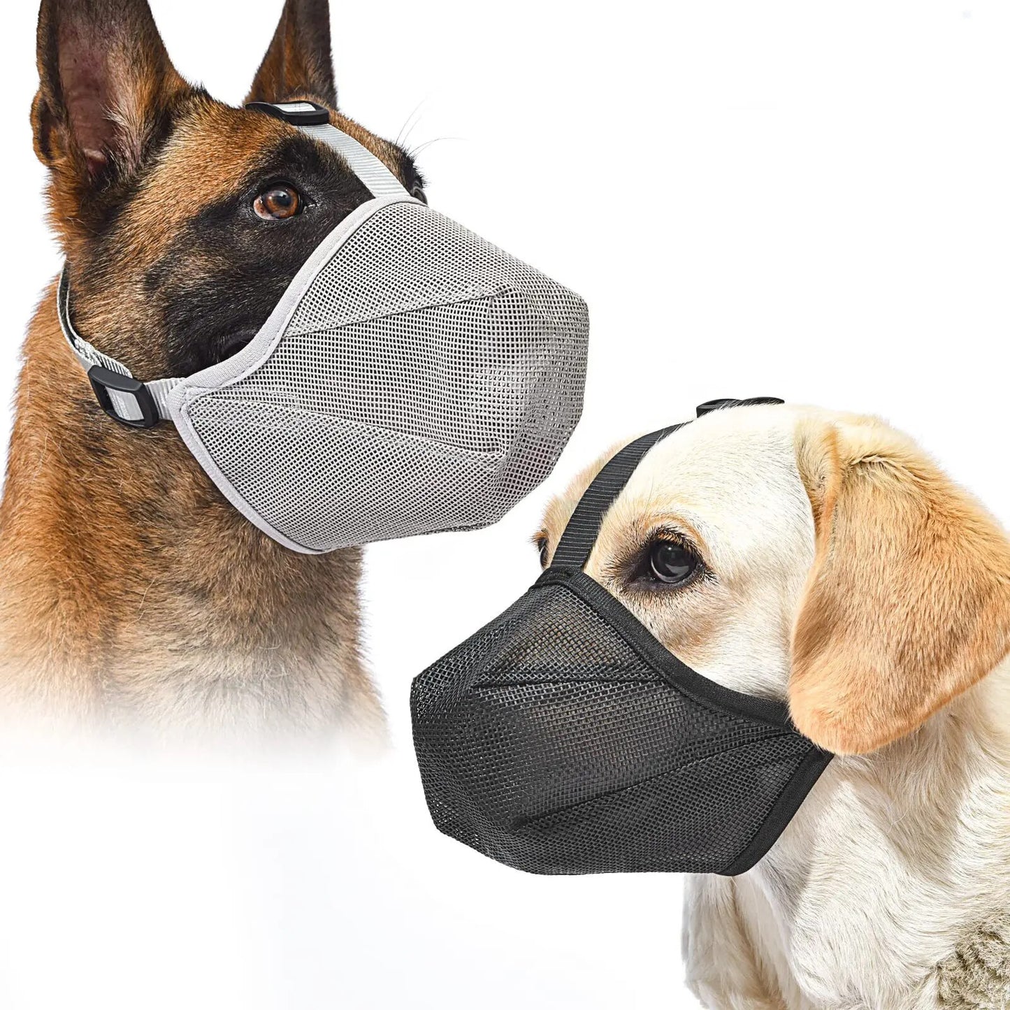 fWR3PetDogMuzzlesAdjustableBreathableDogMouthCoverAntiBarkBiteMeshDogsMouthMuzzleMask
