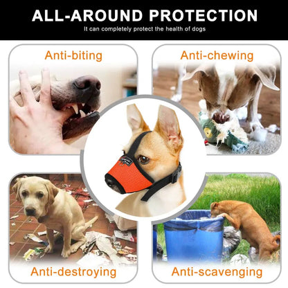 FJVrMeshNylonDogMuzzleAdjustableSmallMediumLargeDogMuzzlePetAccessoriesBreathableAntiB