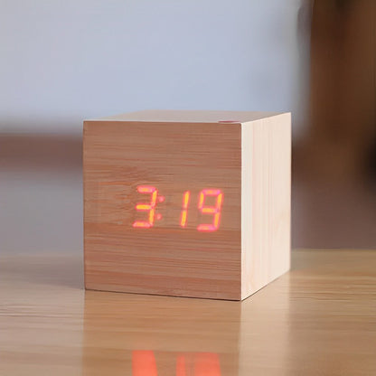 Digital wooden clock