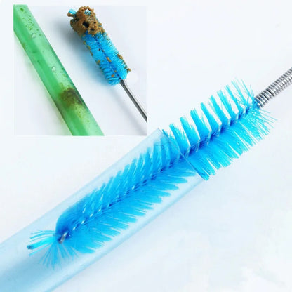 Stainless Steel Flexible Bent Tube Aquarium Cleaning Brush for Tank Maintenance