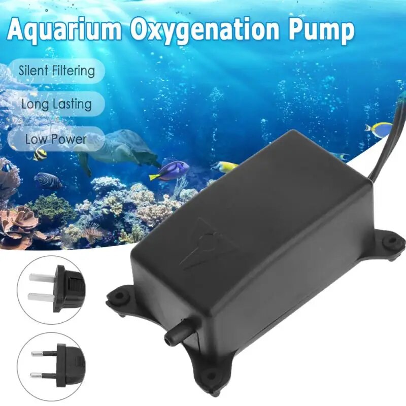 Ultra Quiet Aquarium Air Pump for Fish Tank Mini Compressor with Oxygen Hose  Stone