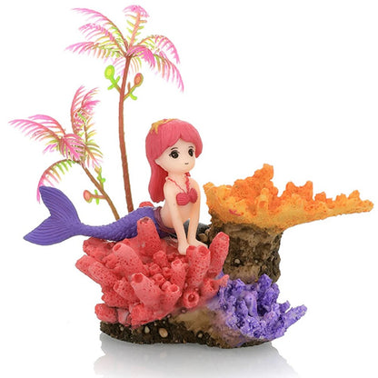 Aquarium Decoration: Coral Mermaid Resin Landscape Ornaments