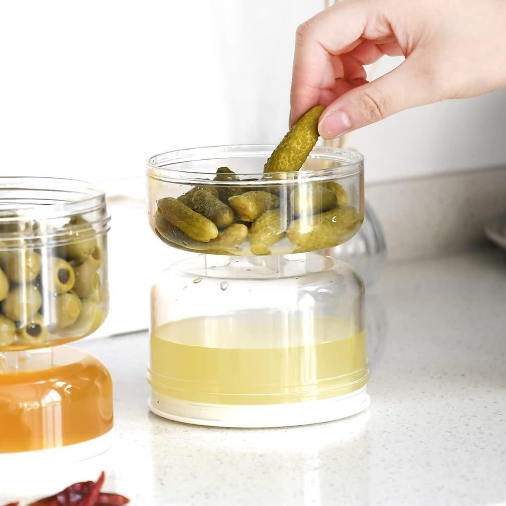 Pickle and Olives Jar Container with Strainer2