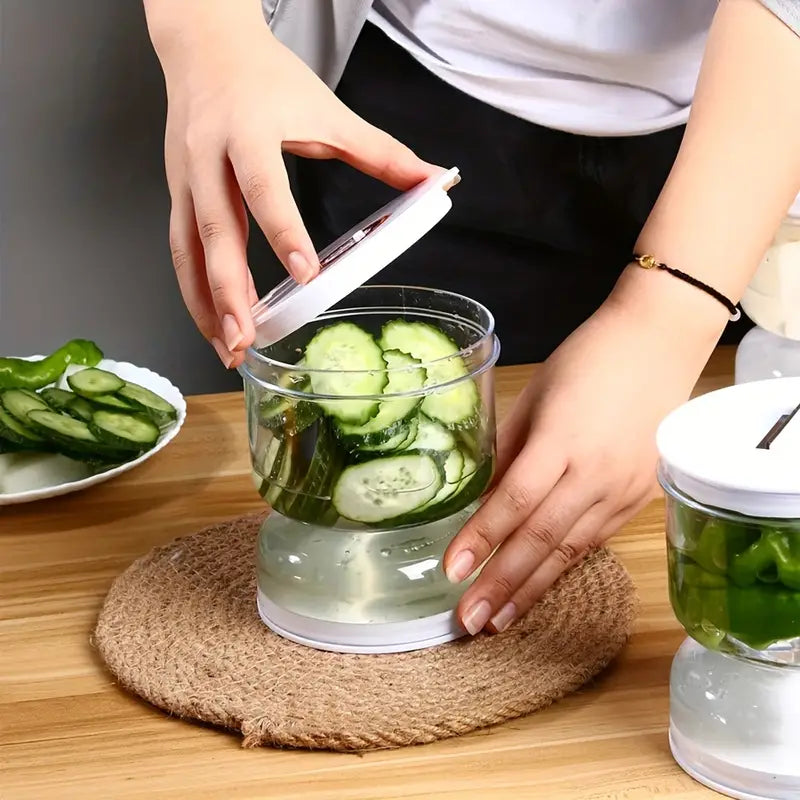 Pickle and Olives Jar Container with Strainer 3