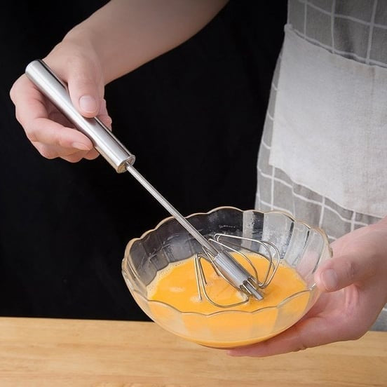 Stainless Steel Semi Automatic Whisk Blender – Versatile Egg Beater & Hand Push Mixer