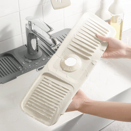 Silicone Draining Mat, Kitchen Sink Faucet Splash Guard Behind Faucet, Longer Faucet Draining Mat