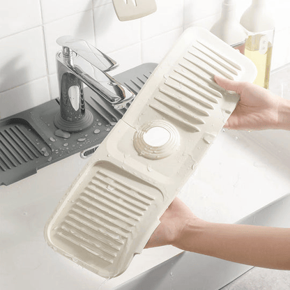 Silicone Draining Mat, Kitchen Sink Faucet Splash Guard Behind Faucet, Longer Faucet Draining Mat