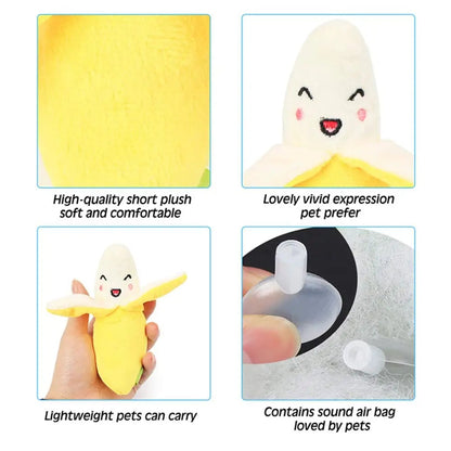 ShUQPetSupply1pcPlushBananaShapeDogSqueakSoundToysFruitInteractiveCatDogToyjpg