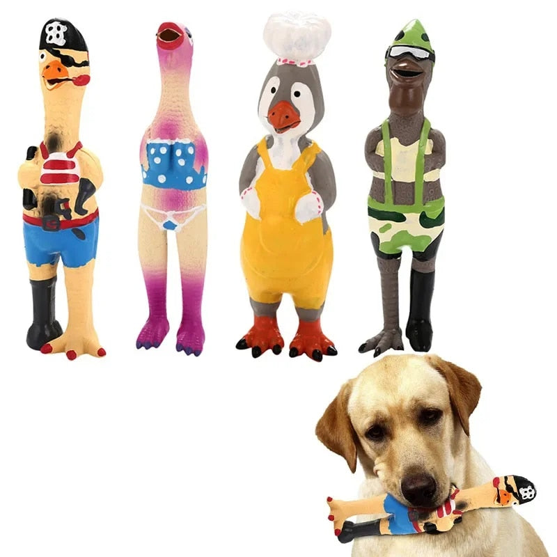 XtrZPetsDogToysScreamingChickenSoundToyPuppyBiteResistantChewToyInteractiveSqueakyDog