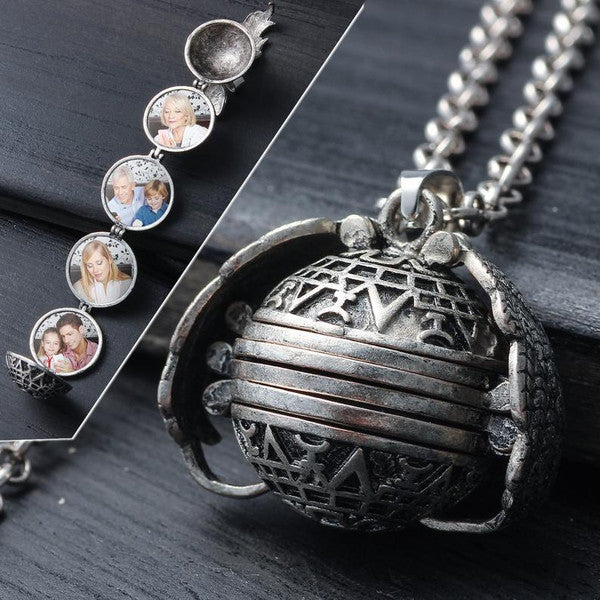 4 Photo Locket Necklace – Expandable Photo Locket Jewelry, Personalized Gift for Loved Ones