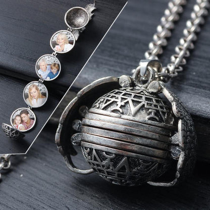 4 Photo Locket Necklace – Expandable Photo Locket Jewelry, Personalized Gift for Loved Ones