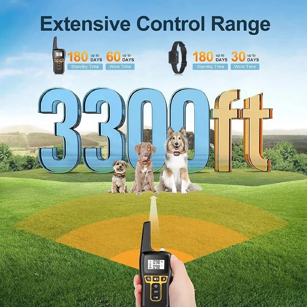 adC81000MDogTrainingCollarUniversalDogBarkCollarWaterproofRechargeableDogShockCollarwit