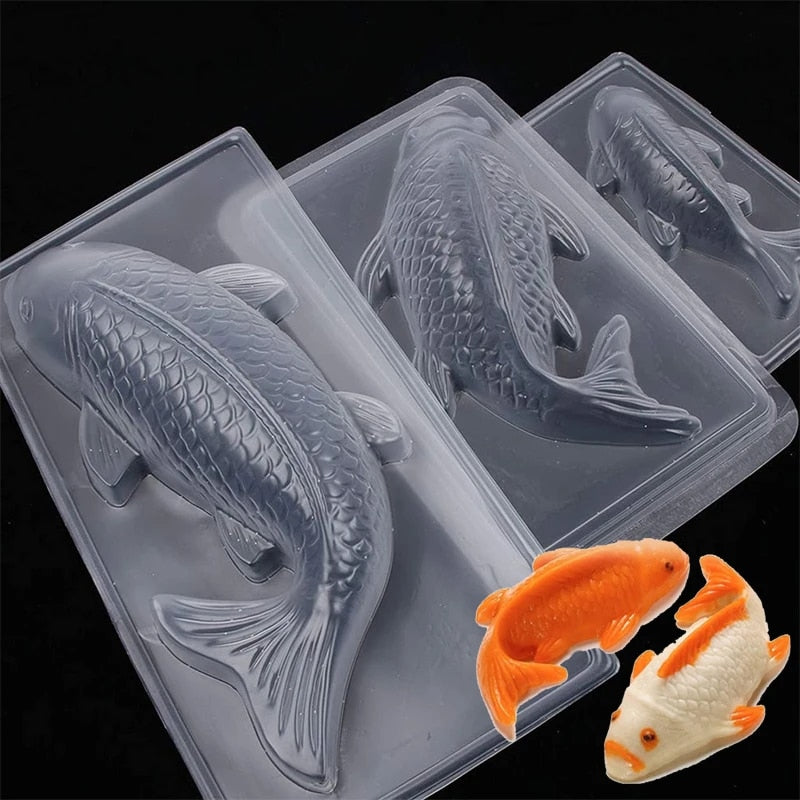3D Koi Fish Shape Plastic Cake Chocolate Jelly Mould