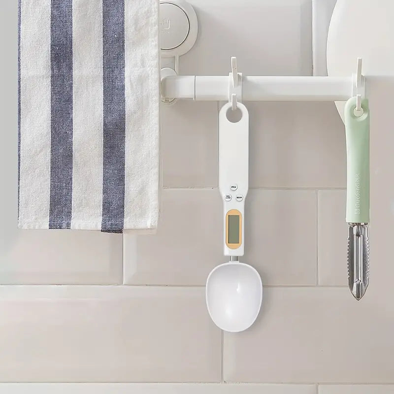 Compact digital measuring spoon scale for small kitchens